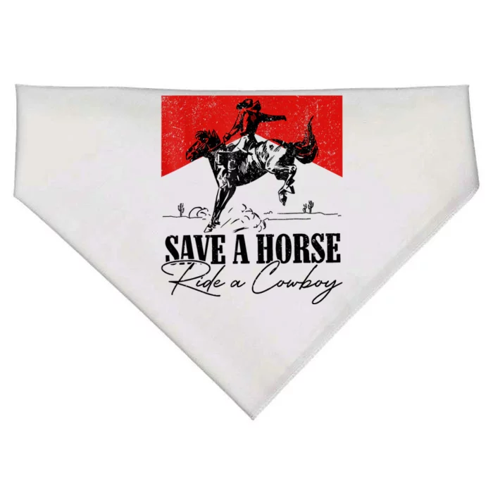 Save A Horse Ride A Cowboy Skeleton Country Skull Western USA-Made Doggie Bandana