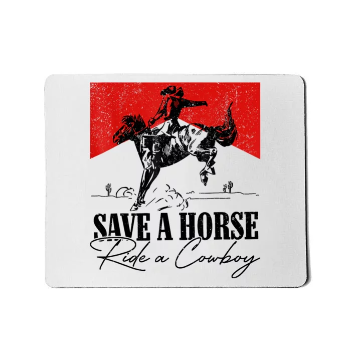 Save A Horse Ride A Cowboy Skeleton Country Skull Western Mousepad