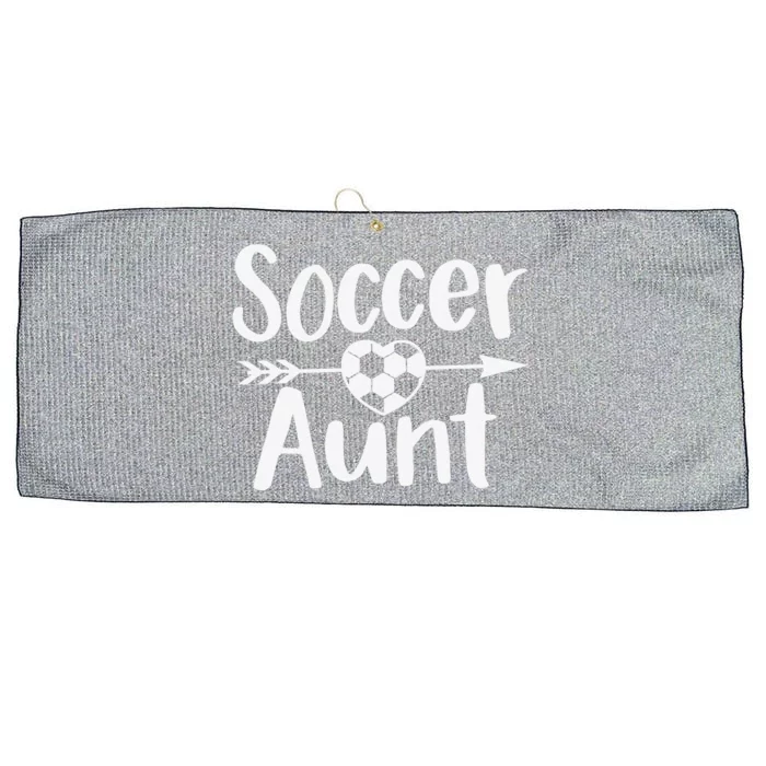 Soccer Aunt Heart Sport Lover Auntie Mother's Day Large Microfiber Waffle Golf Towel