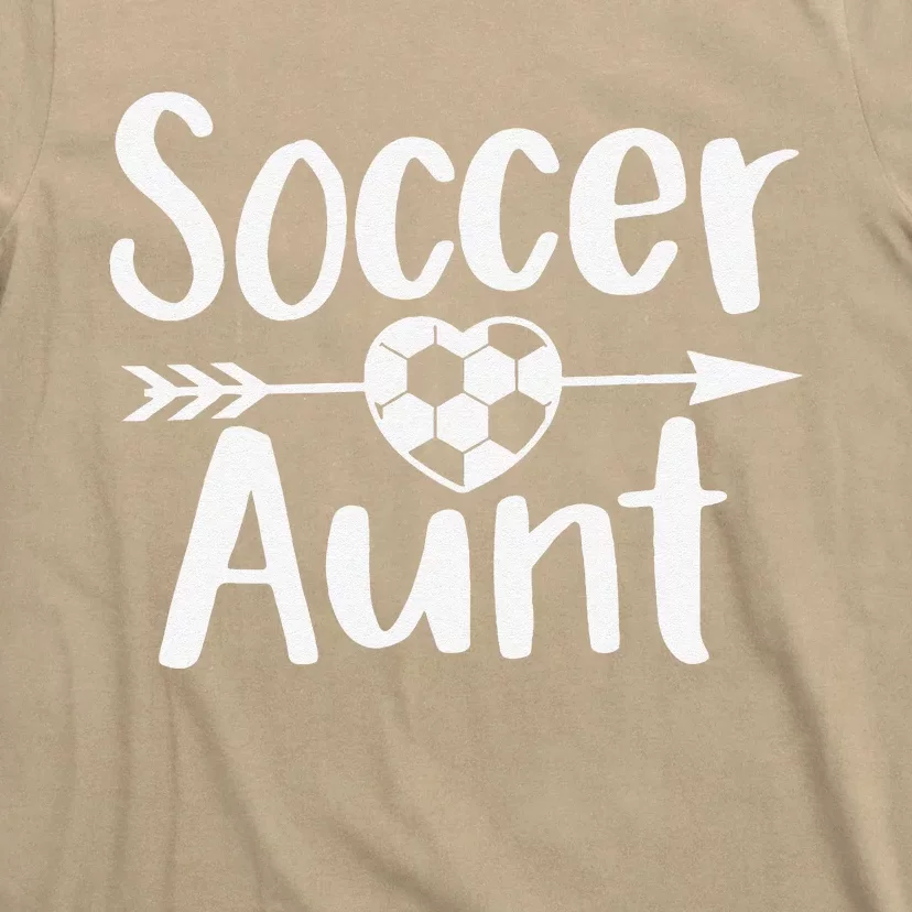 Soccer Aunt Heart Sport Lover Auntie Mother's Day T-Shirt