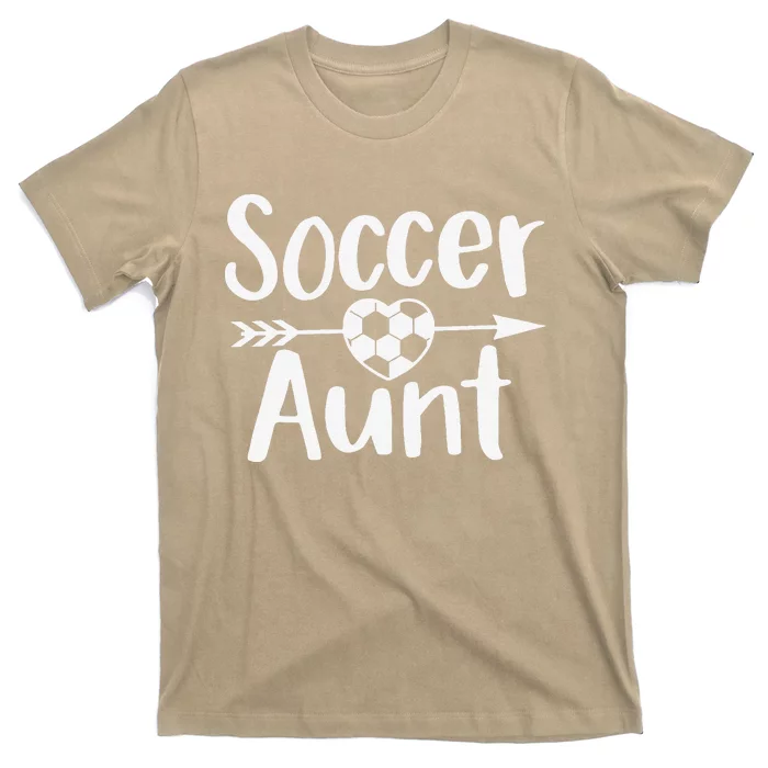 Soccer Aunt Heart Sport Lover Auntie Mother's Day T-Shirt