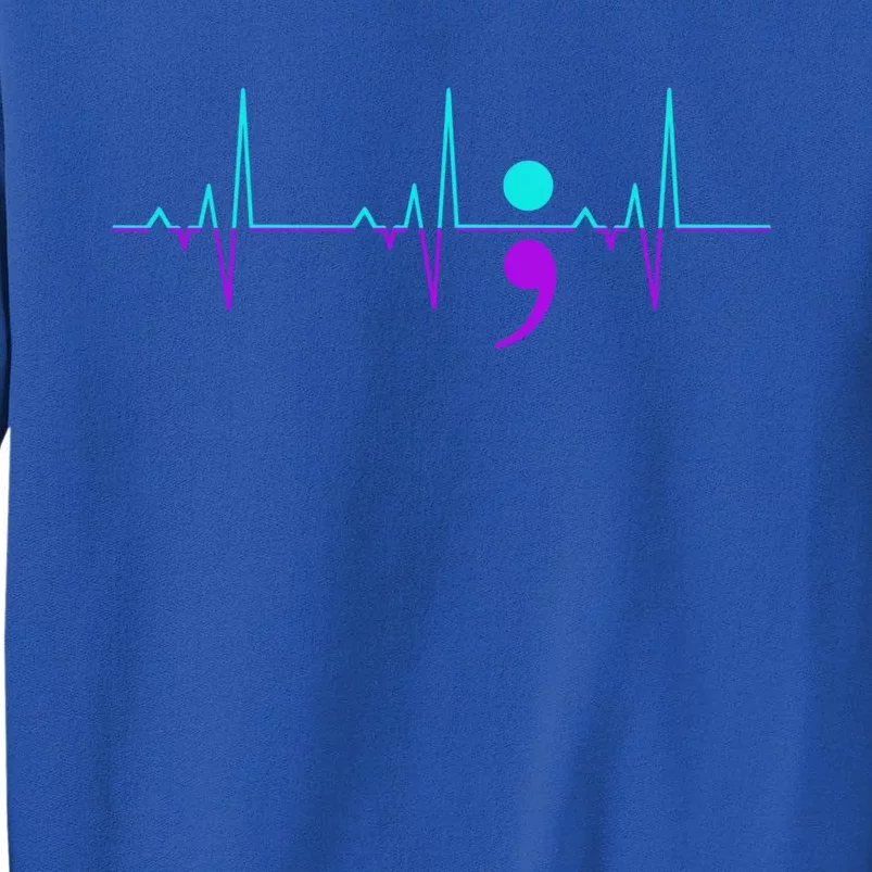 Suicide Awareness Heartbeat Happy Ribbon Support Graphic Gift Sweatshirt