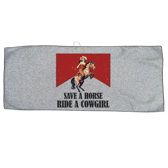 Save A Horse Ride A Cowgirl Large Microfiber Waffle Golf Towel