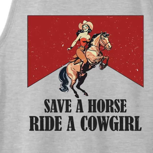 Save A Horse Ride A Cowgirl Ladies Tri-Blend Wicking Tank