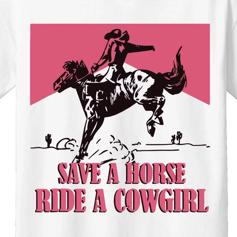 Save A Horse Ride A Cowgirl Lesbian Kids T-Shirt