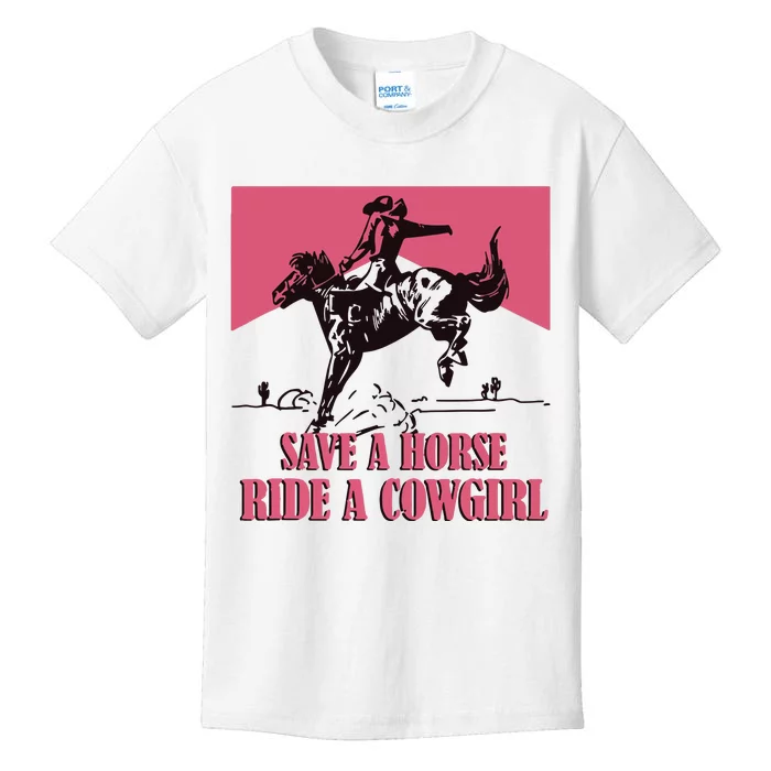 Save A Horse Ride A Cowgirl Lesbian Kids T-Shirt