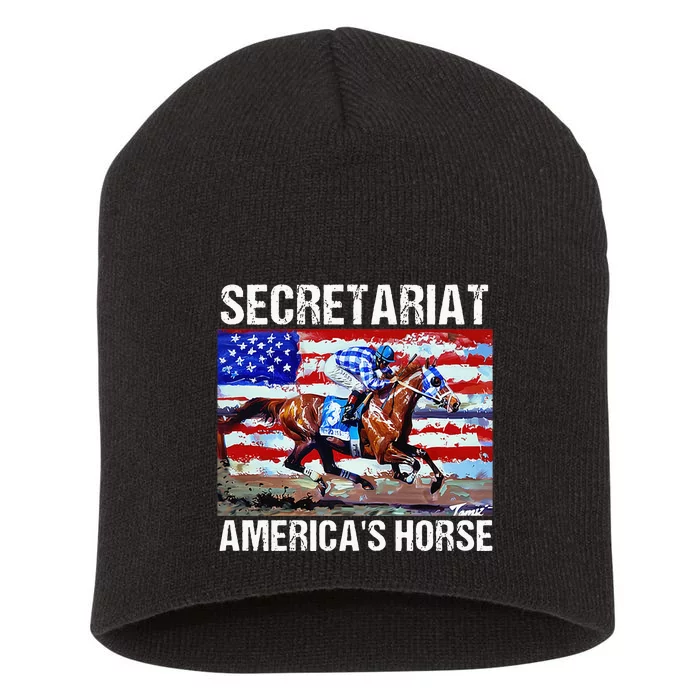 Secretariat AmericaS Horse Short Acrylic Beanie