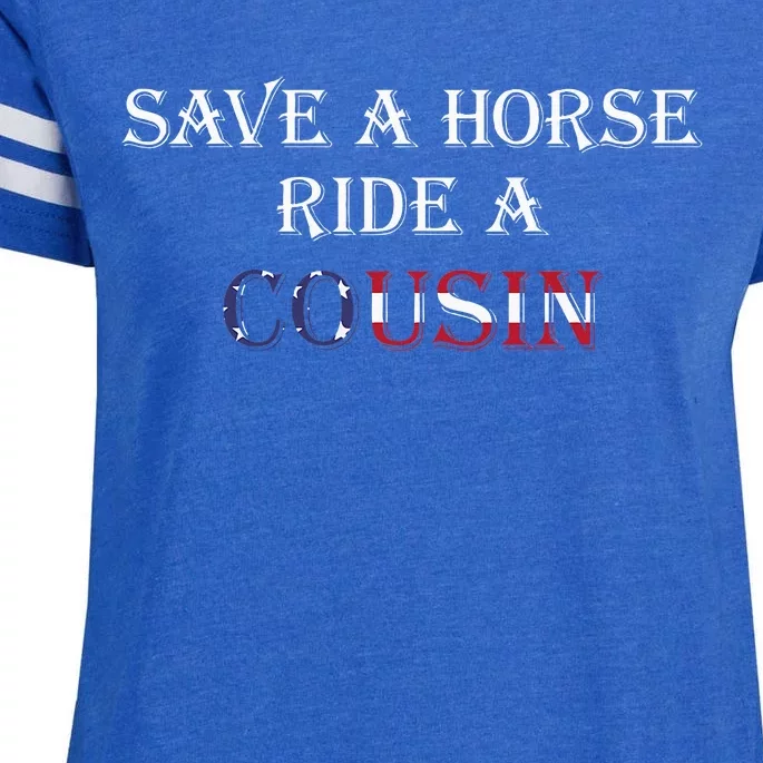 Save A Horse Ride A Cousin Hillbilly Redneck Enza Ladies Jersey Football T-Shirt