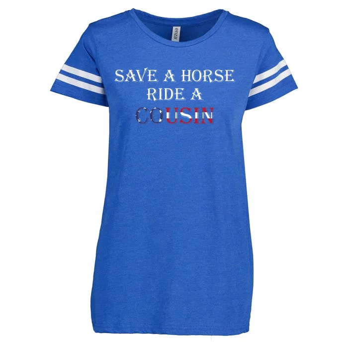 Save A Horse Ride A Cousin Hillbilly Redneck Enza Ladies Jersey Football T-Shirt