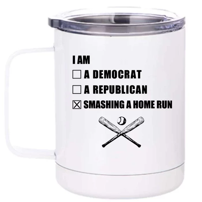 Smashing A Home Run Gift Funny Baseball Player Pitch Baseballer Cute Gift Front & Back 12oz Stainless Steel Tumbler Cup