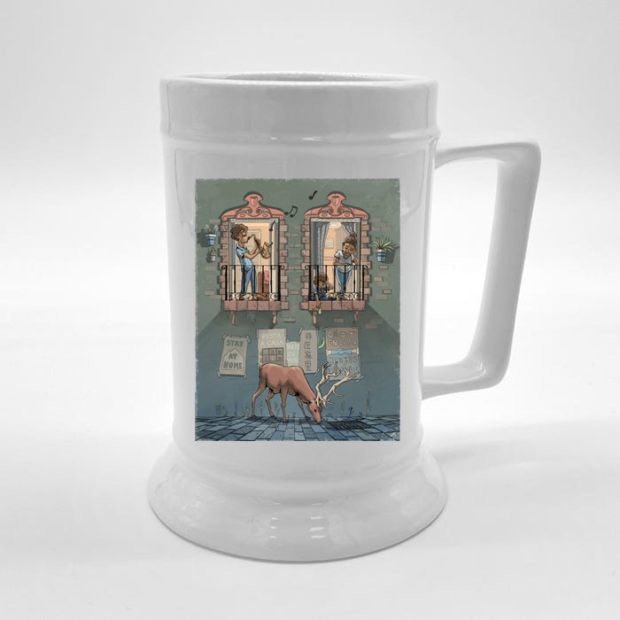 Stay At Home Graphic Music Nature Front & Back Beer Stein