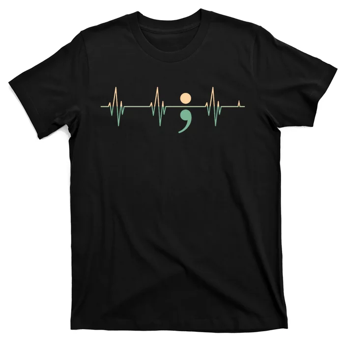 Suicide Awareness Heartbeat Ribbon T-Shirt