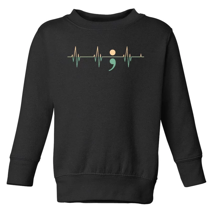 Suicide Awareness Heartbeat Ribbon Toddler Sweatshirt