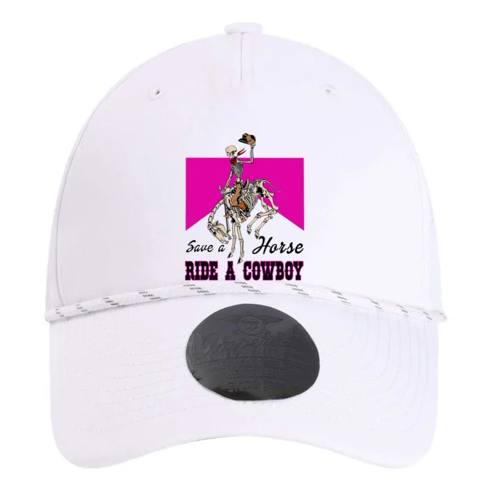 Save A Horse Ride A Cowboy Funny Skeleton Western Pink Women Performance The Dyno Cap