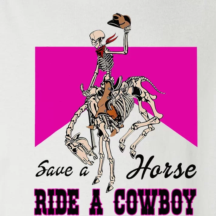 Save A Horse Ride A Cowboy Funny Skeleton Western Pink Women Toddler Long Sleeve Shirt