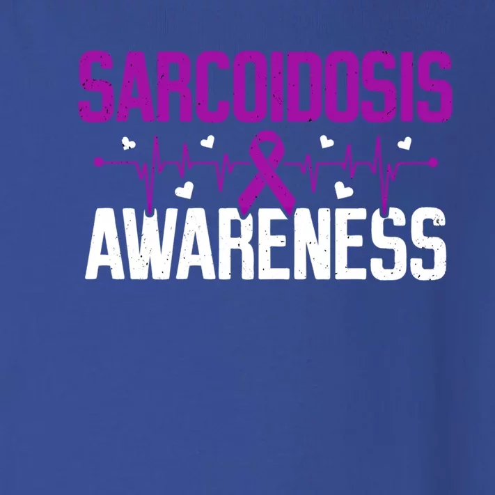 Sarcoidosis Awareness Heartbeat Purple Ribbon Month Support Gift Toddler Long Sleeve Shirt