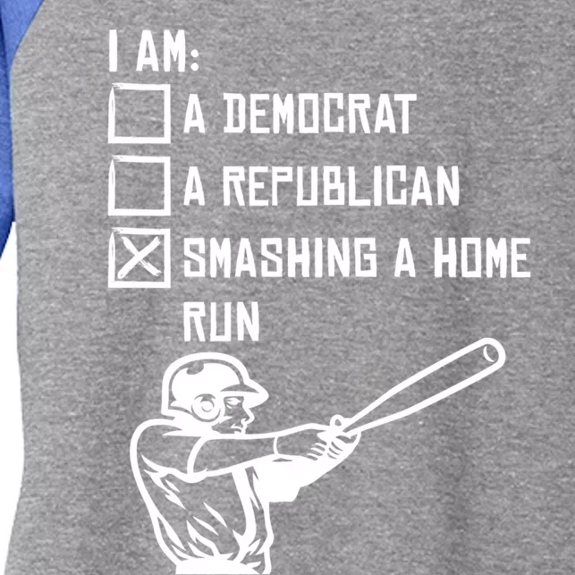 Smashing A Home Run Funny Gift Funny Baseball Player Pitch Baseballer Cool Gift Women's Tri-Blend 3/4-Sleeve Raglan Shirt