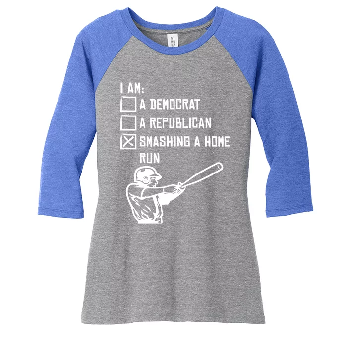 Smashing A Home Run Funny Gift Funny Baseball Player Pitch Baseballer Cool Gift Women's Tri-Blend 3/4-Sleeve Raglan Shirt