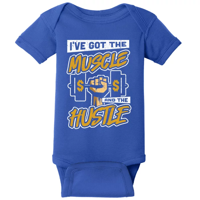 Student Athlete Hustle Muscle Gym Gift Baby Bodysuit