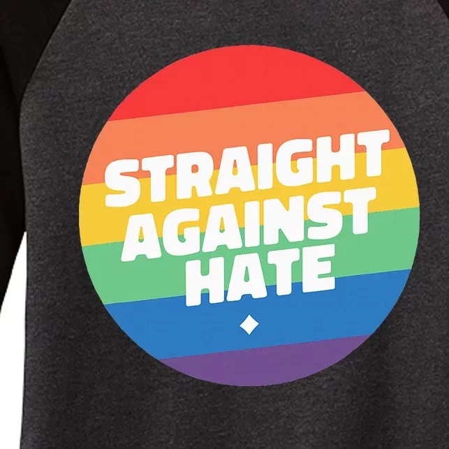 Straight Against Hate Cute Lgbtq Women's Tri-Blend 3/4-Sleeve Raglan Shirt