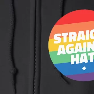 Straight Against Hate Cute Lgbtq Full Zip Hoodie