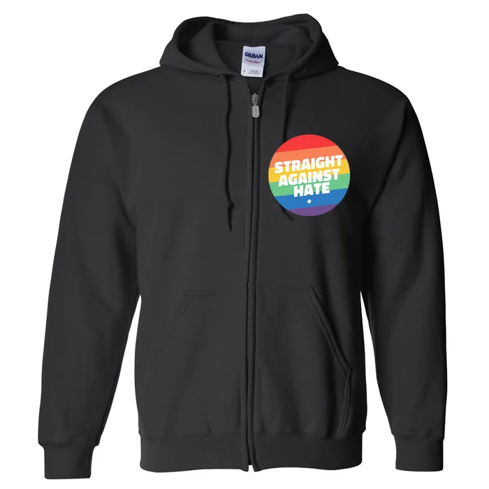 Straight Against Hate Cute Lgbtq Full Zip Hoodie