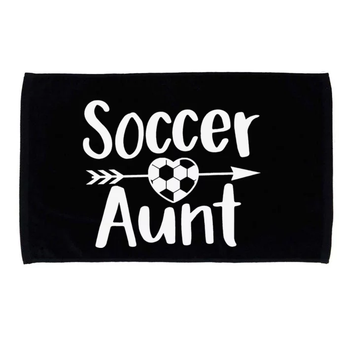 Soccer Aunt Heart Sport Lover Auntie Mother's Day Microfiber Hand Towel