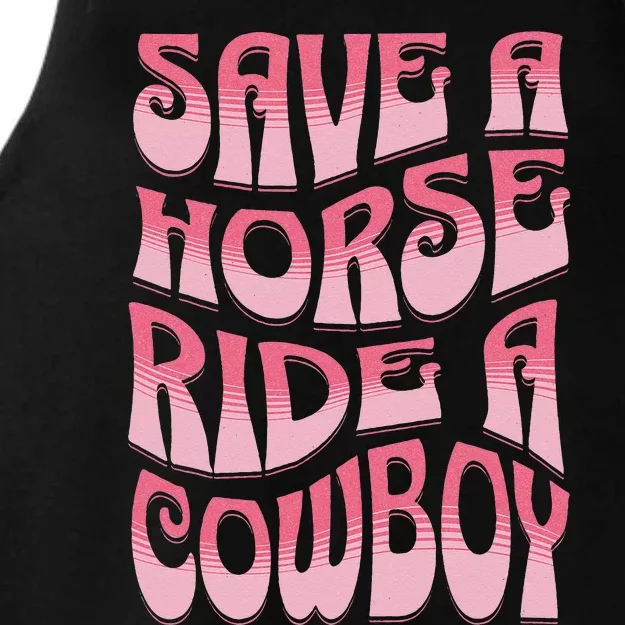 Save A Horse Ride A Cowboy Rodeo Apparel Horseback Riding Ladies Tri-Blend Wicking Tank