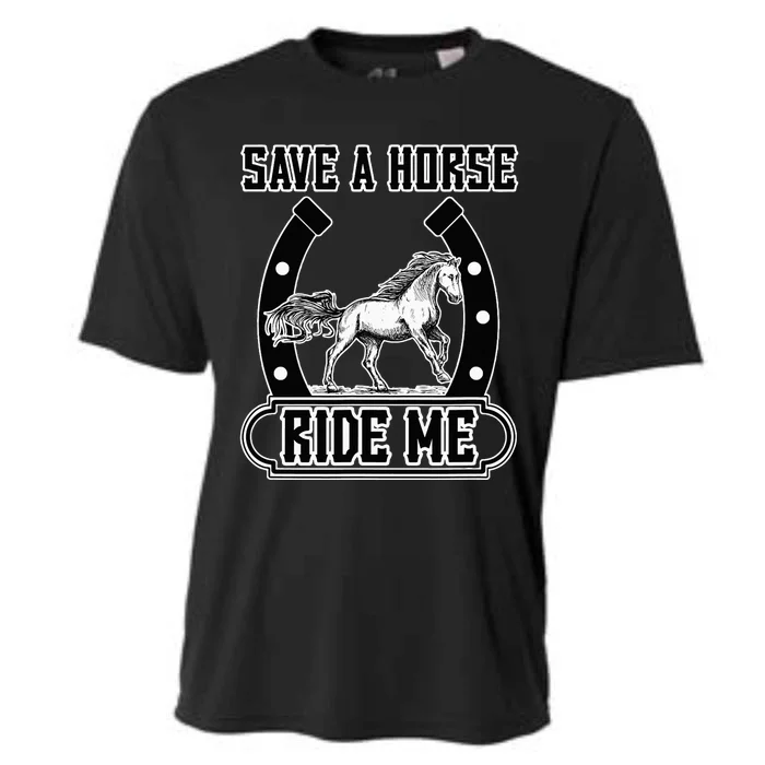 Save A Horse Ride Me Funny Cow Cooling Performance Crew T-Shirt