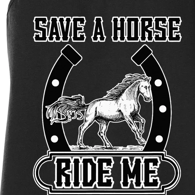 Save A Horse Ride Me Funny Cow Women's Racerback Tank