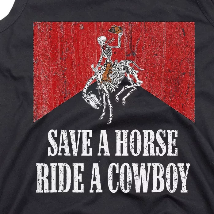 Save A Horse Ride A Cowboy Western Country Funny Tank Top