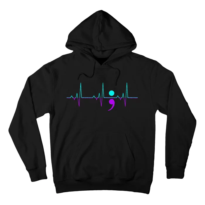 Suicide Awareness Heartbeat Happy Ribbon Support Graphic Hoodie