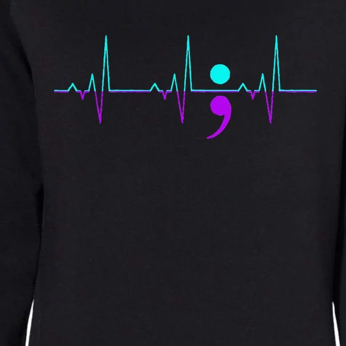 Suicide Awareness Heartbeat Happy Ribbon Support Graphic Womens California Wash Sweatshirt