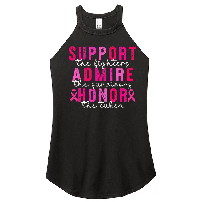 Support Admire Honor Breast Cancer Awareness Warrior Women’s Perfect Tri Rocker Tank