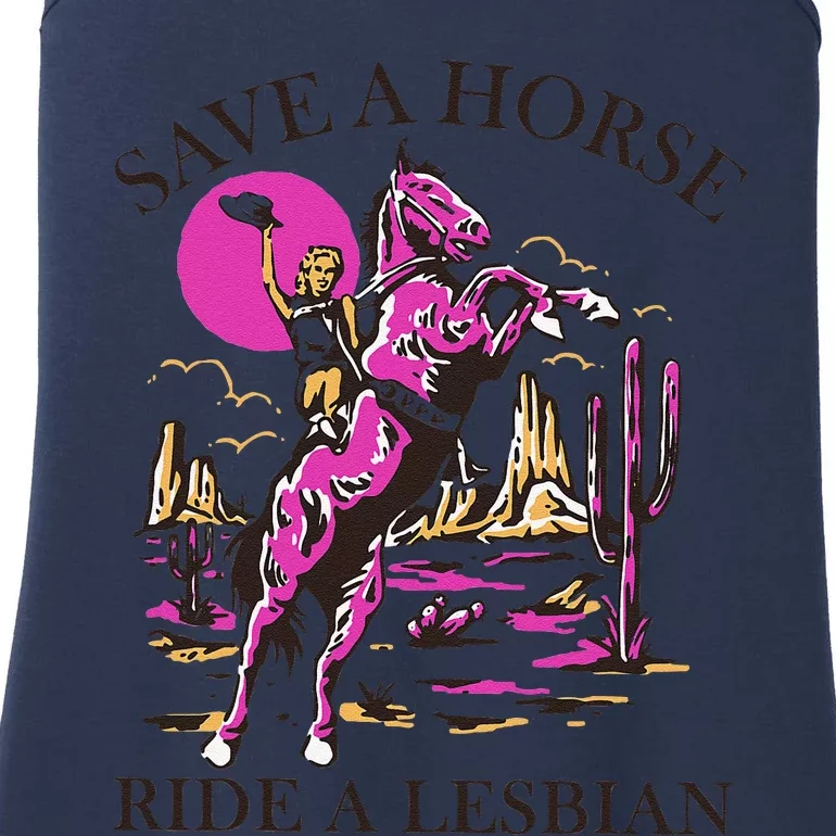 Save A Horse Ride A Lesbian Lgbt Ladies Essential Tank