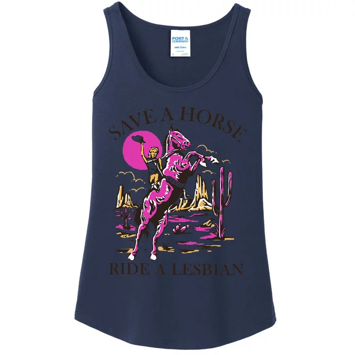 Save A Horse Ride A Lesbian Lgbt Ladies Essential Tank