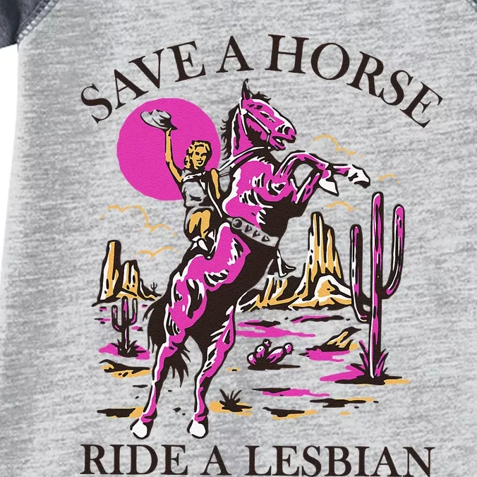 Save A Horse Ride A Lesbian Lgbt Infant Baby Jersey Bodysuit