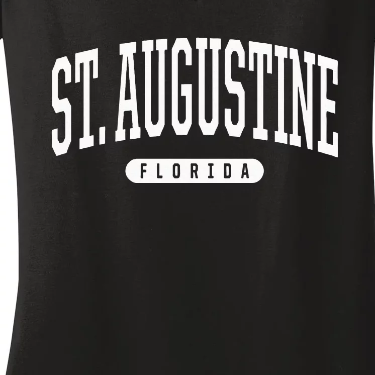 St Augustine Hoodie Swea College University Style FL Women's V-Neck T-Shirt