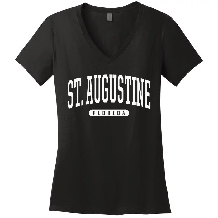 St Augustine Hoodie Swea College University Style FL Women's V-Neck T-Shirt