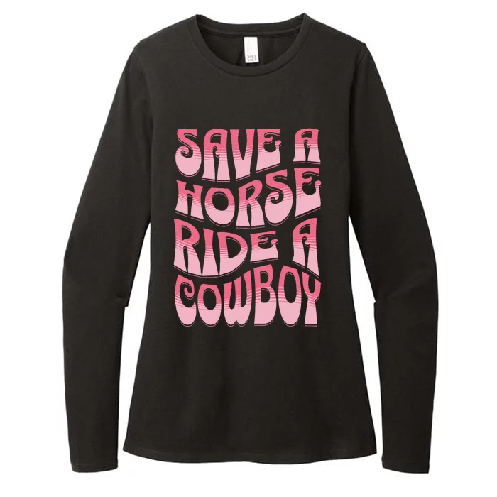 Save A Horse Ride A Cow Rodeo Apparel Horseback Riding Womens CVC Long Sleeve Shirt