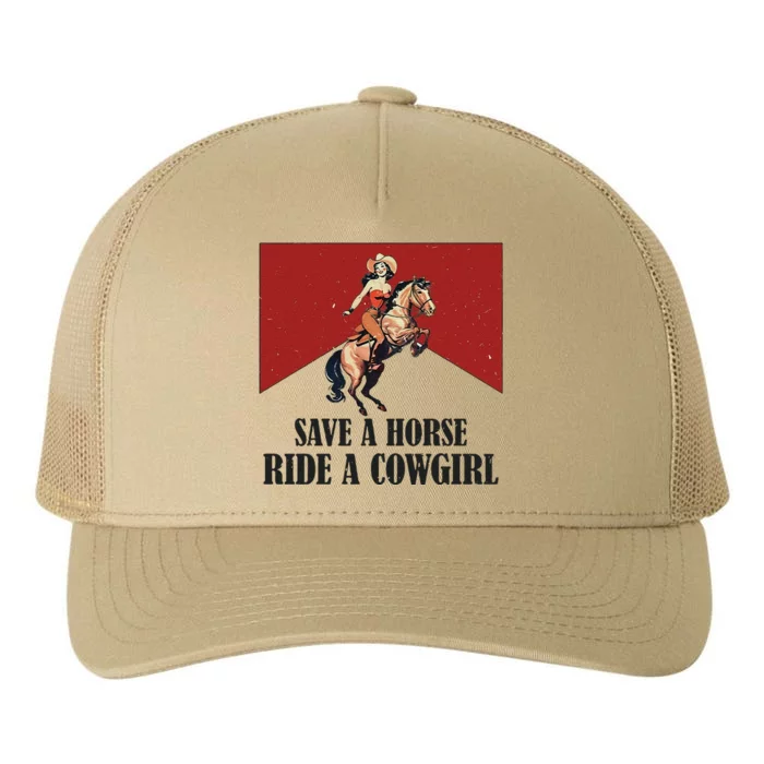 Save A Horse Ride A Cowgirl Yupoong Adult 5-Panel Trucker Hat