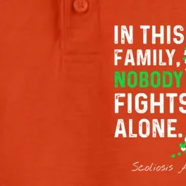 Scoliosis Awareness In This Family Nobody Fights Alone Gift Dry Zone Grid Performance Polo