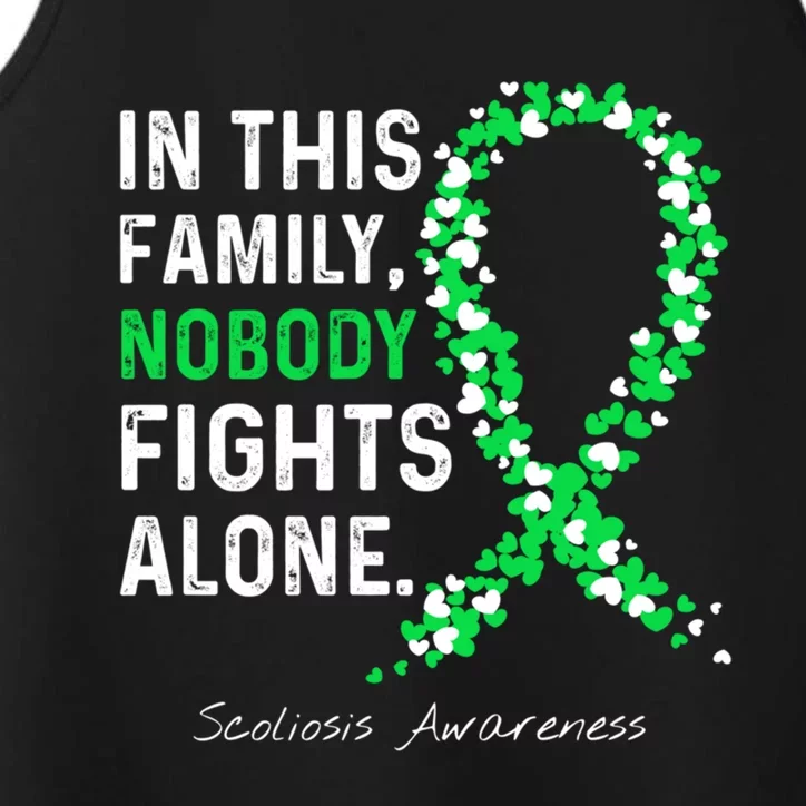 Scoliosis Awareness In This Family Nobody Fights Alone Gift Performance Tank