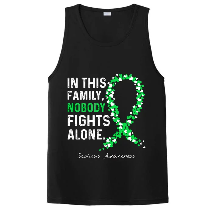 Scoliosis Awareness In This Family Nobody Fights Alone Gift Performance Tank