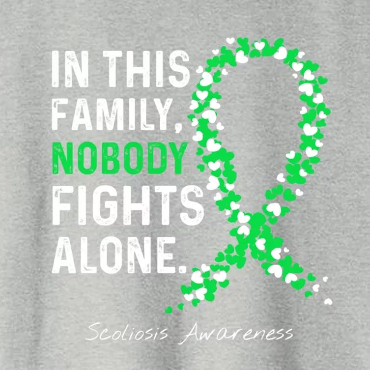 Scoliosis Awareness In This Family Nobody Fights Alone Gift Women's Crop Top Tee