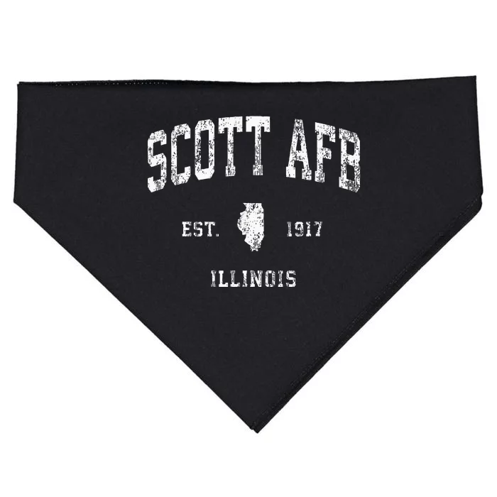 Scott Afb Illinois Il Vintage Athletic Sports Design USA-Made Doggie Bandana