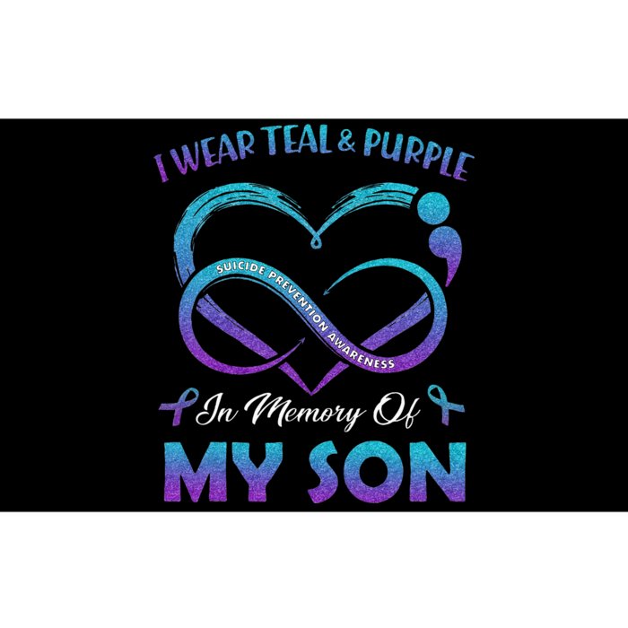 Suicide Awareness I Wear Teal & Purple In Memory Of My Son Bumper Sticker