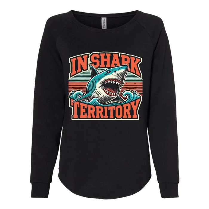 Sea Animal In Shark Territory Retro Shark Womens California Wash Sweatshirt