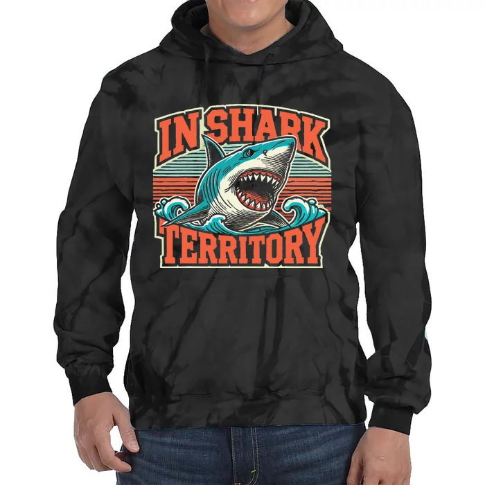 Sea Animal In Shark Territory Retro Shark Tie Dye Hoodie