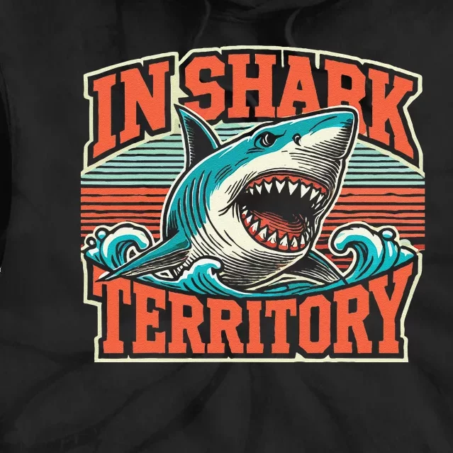 Sea Animal In Shark Territory Retro Shark Tie Dye Hoodie